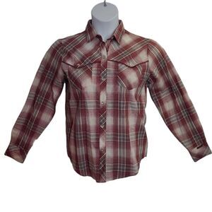 VINTAGE 70s western Sears pearl snap button long sleeve cowgirl‎ top S